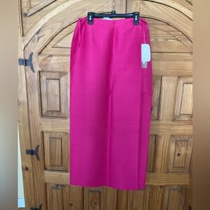Vintage Jones New York Vibrant Pink Silk Maxi Skirt NWT 6